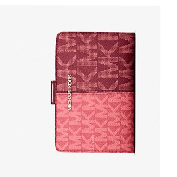 Michael Kors Jet Set Medium Two-Tone Logo Wallet Oxblood Multi 35F4GTVF6B - Picture 5 of 5